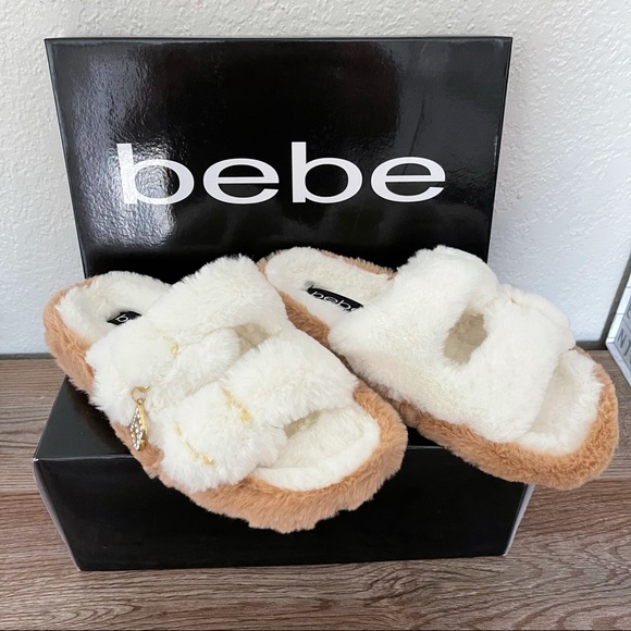NIB Bebe Fanny Faux Fur Slipper - Picture 3 of 8
